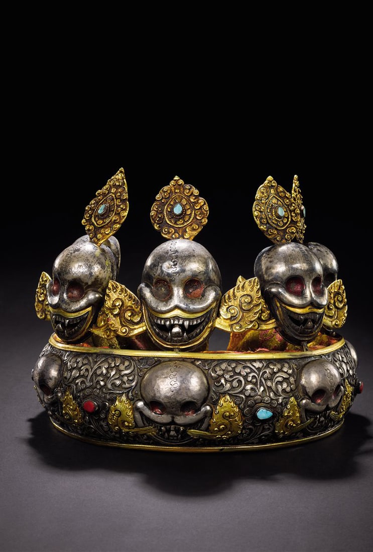 Tibetan Tantric Skull Dharma Crown (1 of 1)