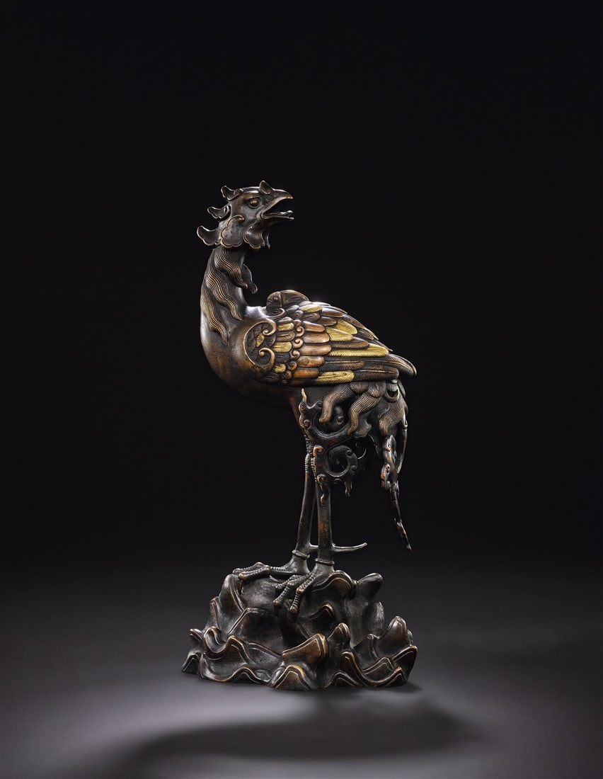 Gilt Bronze Phoenix Censer: Yuan Dynasty