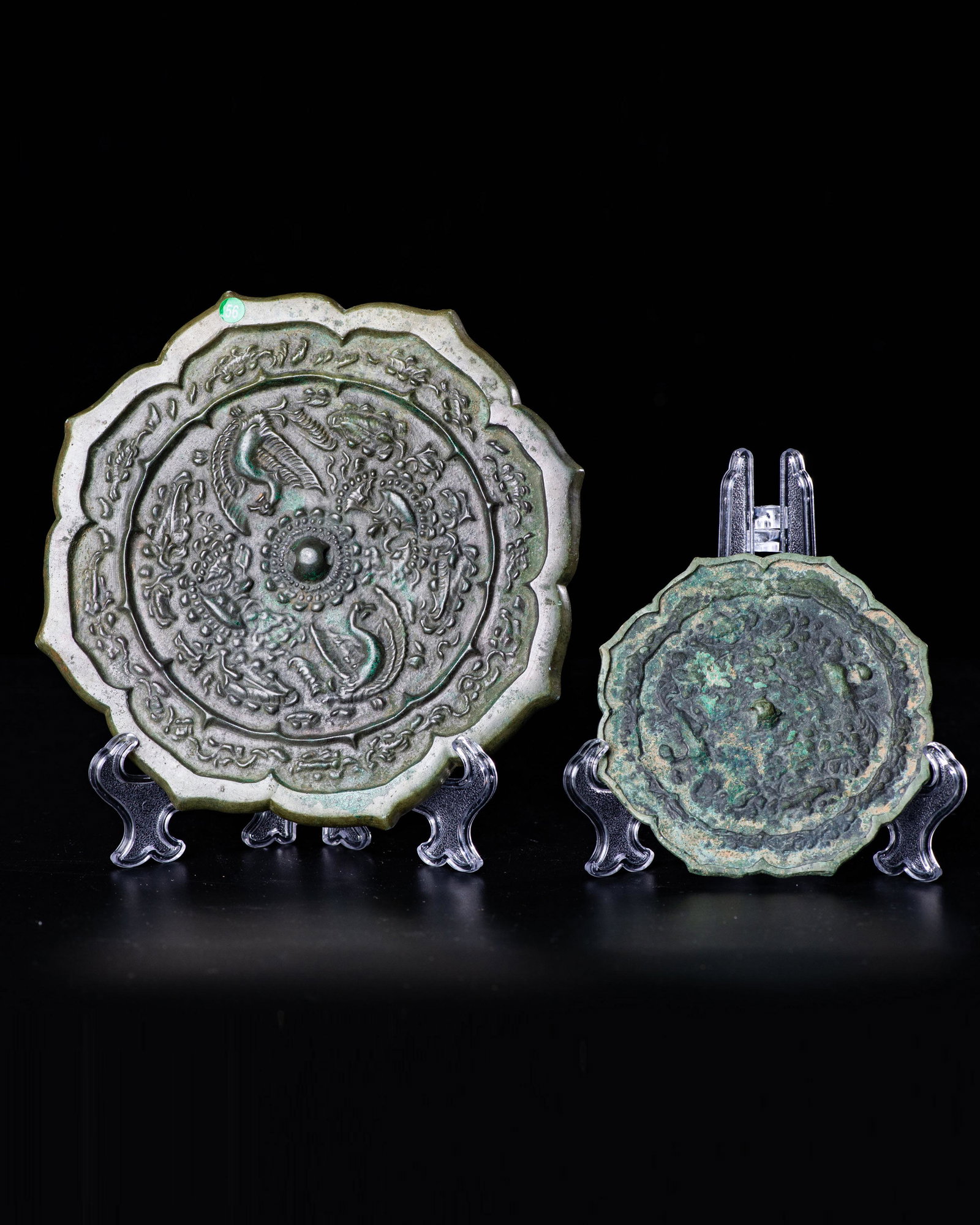 Two Pieces of phoenix Bronze mirrors， Liao Dynasty (1 of 12)