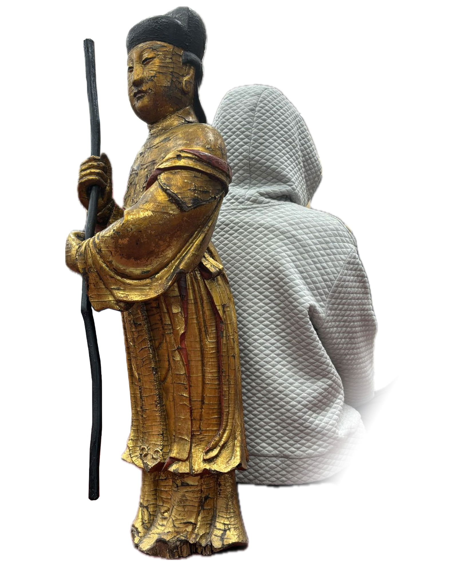 Gold Lacquer Wood Carving Figure, Ming Dynasty (1 of 11)