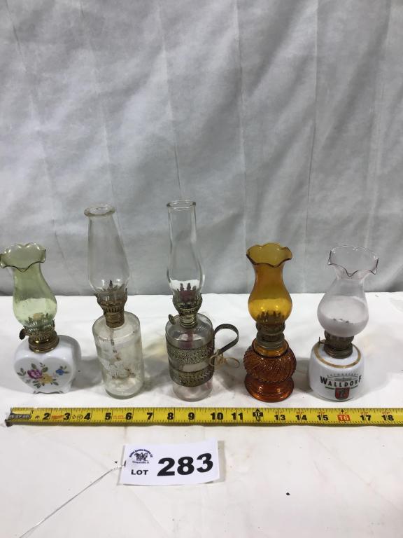 5 SMALL OIL LAMPS: 5 SMALL OIL LAMPS