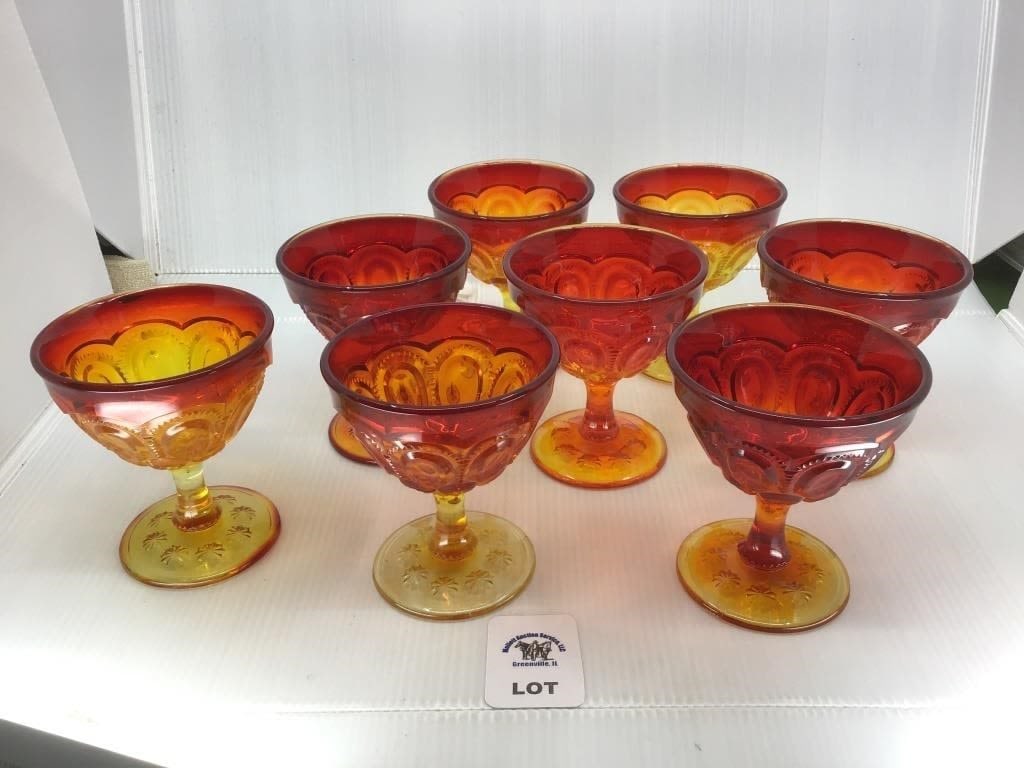 L E SMITH MOON & STARS GOBLETS 8 pcs: L E SMITH MOON & STARS GOBLETS 8 pcs