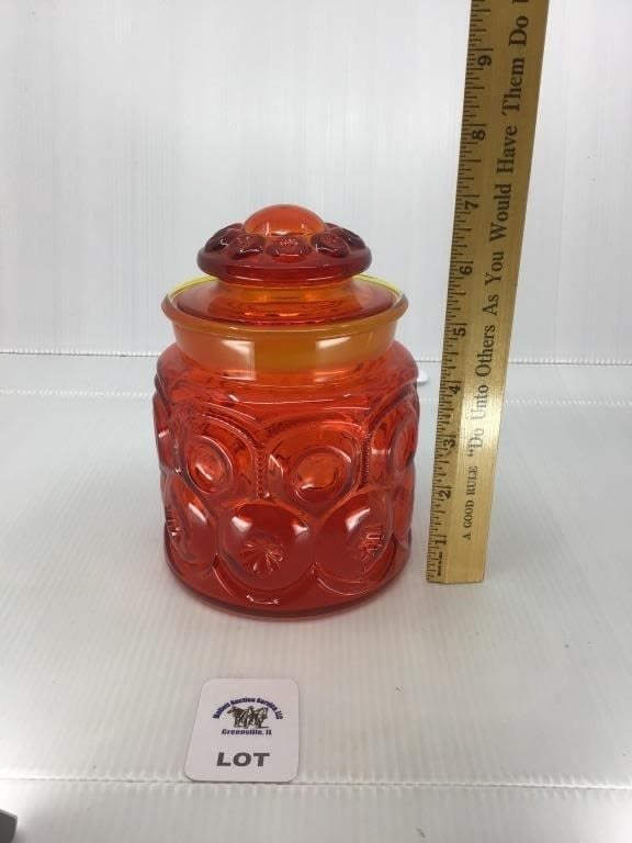 L E SMITH MOON & STARS AMBERINA MCM GLASS (1 of 1)