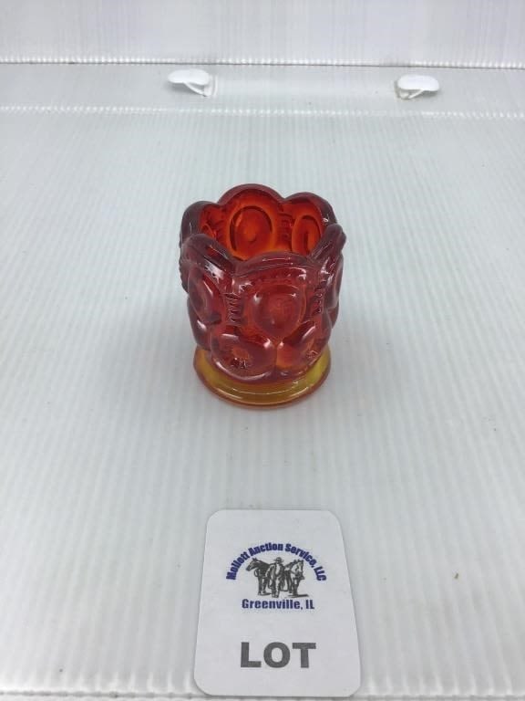 L E SMITH VINTAGE AMBERINA GLASS MOON & STARS (1 of 1)