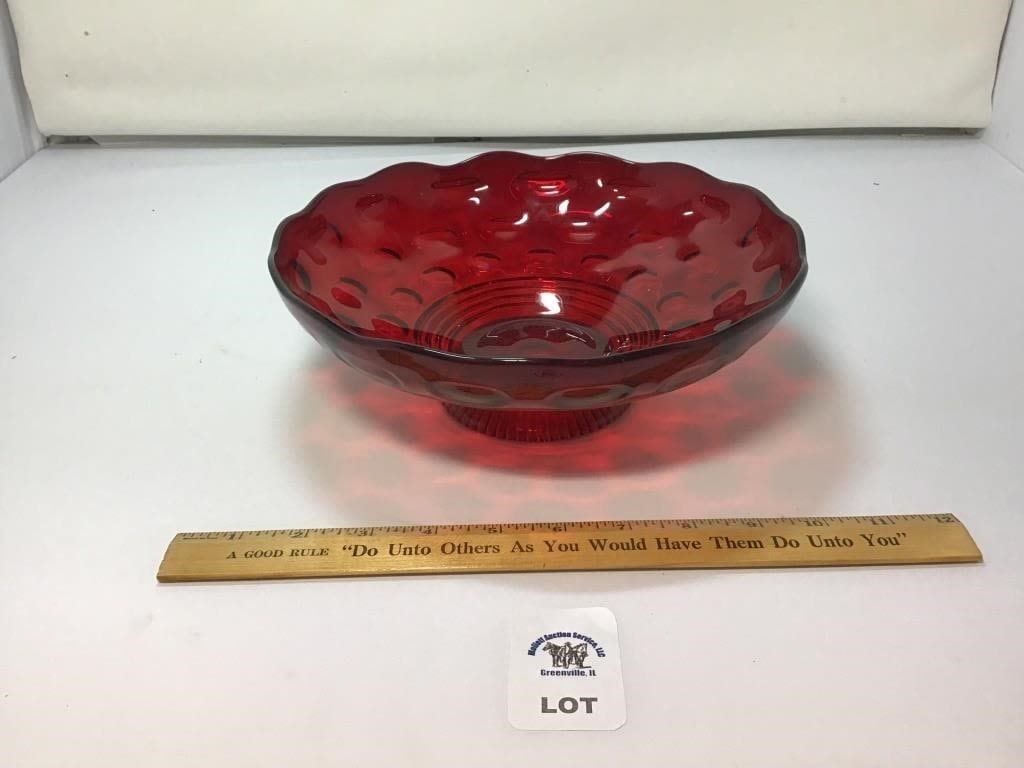 9 inch FOOTED IMPERIAL THUMBPRINT GLASS BUBBLE (1 of 1)