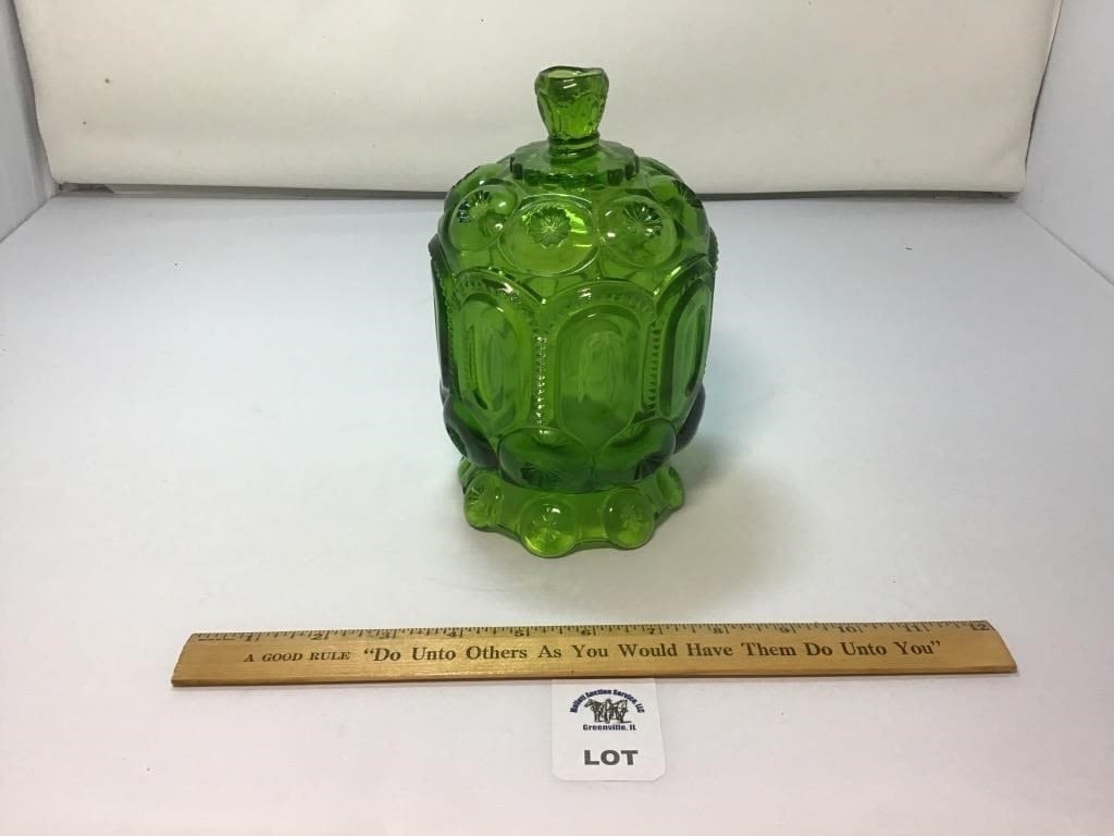 L E SMITH VINTAGE MOON & STARS EMERALD GREEN (1 of 1)