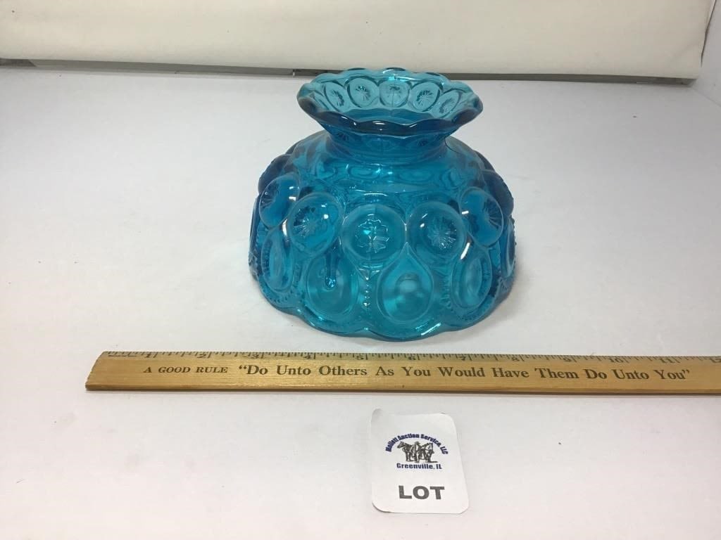 L E SMITH VINTAGE MOON & STARS DEEP BLUE LAMP: SHADE