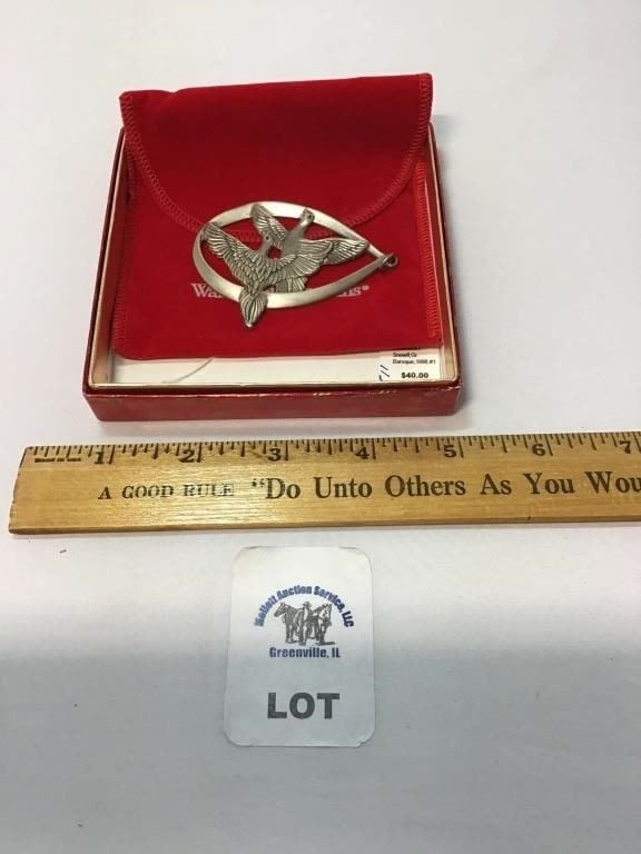 WALLACE SILVERSMITHS STERLING TURTLE DOVES PENDANT: WALLACE SILVERSMITHS STERLING TURTLE DOVES PENDANT