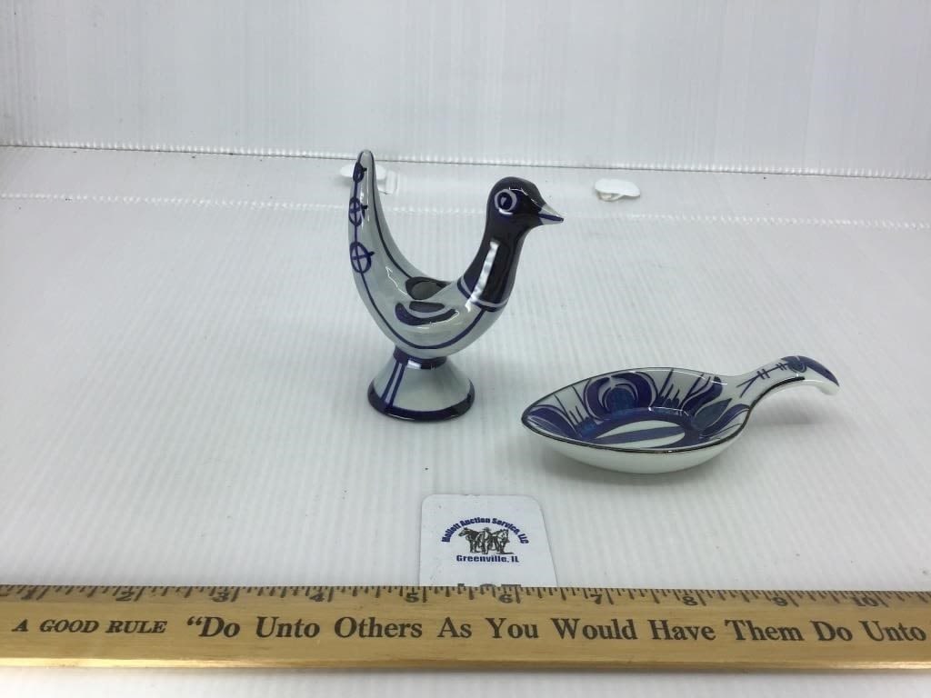VINTAGE DENMARK MCM BIRD CANDLE HOLDER, ROYAL (1 of 1)