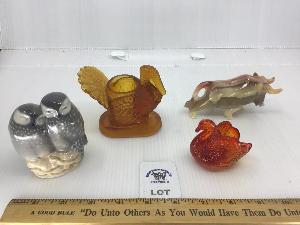 ONYX BULL, ROYAL COPENHAGEN OWLS, AMBER GLASS (1 of 1)