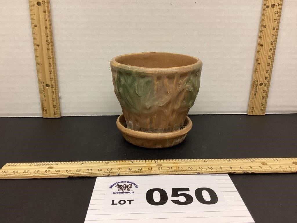 SMALL POTTERY PLANTER NO MARKINGS - RIM ROUGH: SMALL POTTERY PLANTER NO MARKINGS - RIM ROUGH