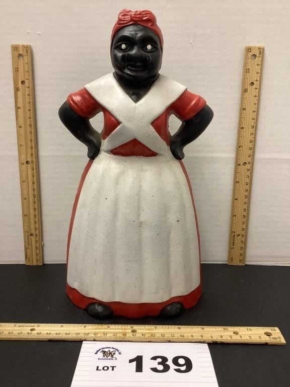 BLACK AMERICANA CAST IRON DOORSTOP 13.5': BLACK AMERICANA CAST IRON DOORSTOP 13.5"