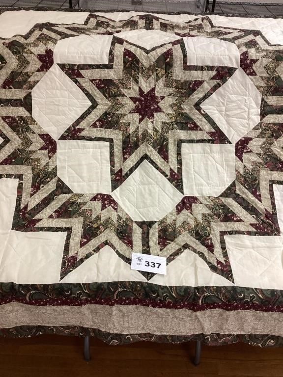 VINTAGE QUILT 63X84 SOME STITCHING PULLED: VINTAGE QUILT 63X84 SOME STITCHING PULLED