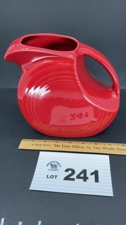 HOMER LAUGHLIN FIESTA WARE PITCHER 8 inches tall (1 of 3)