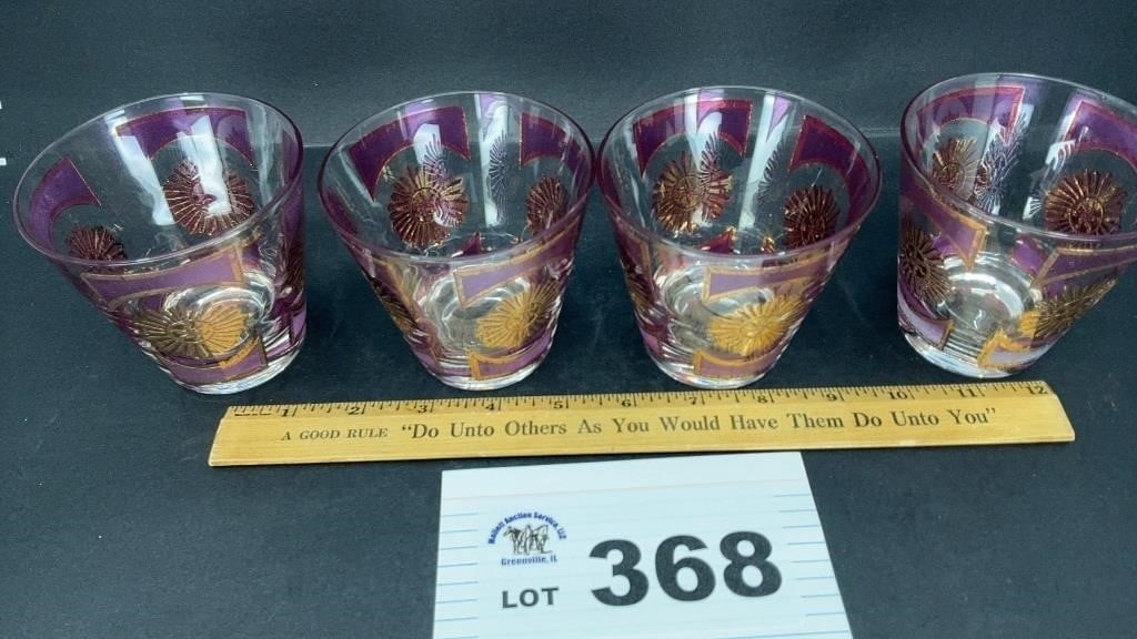 4 CULVER DRINKING GLASSES: 4 CULVER DRINKING GLASSES