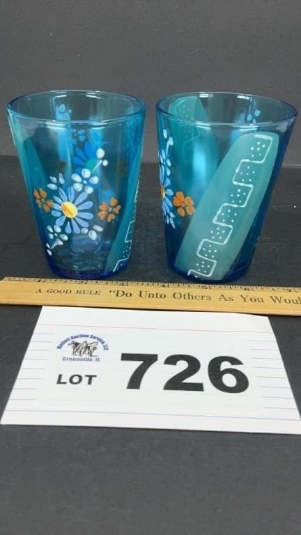HAND PAINTED VICTORIAN TUMBLERS: HAND PAINTED VICTORIAN TUMBLERS