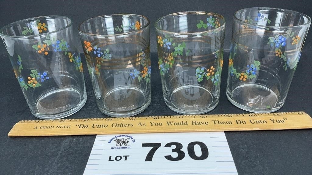 HAND PAINTED VICTORIAN TUMBLERS: HAND PAINTED VICTORIAN TUMBLERS