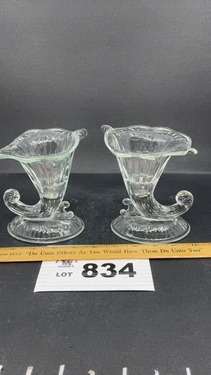 FENTON CANDLE HOLDERS, 5 INCHES TALL: FENTON CANDLE HOLDERS, 5 INCHES TALL