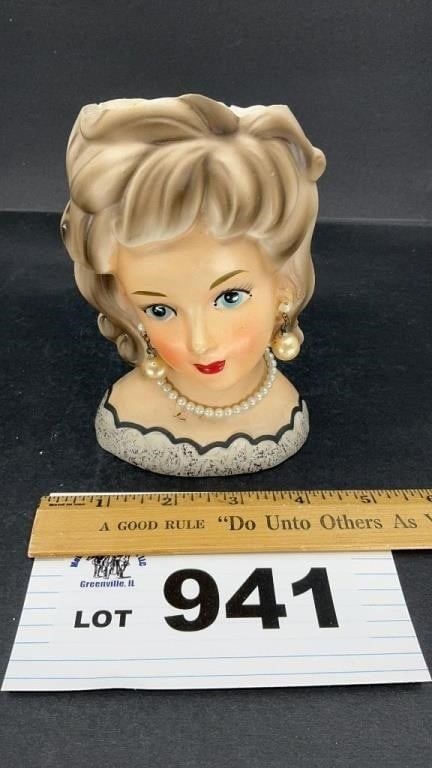 ENESCO LADIES HEAD. VASE 6 inches tall (1 of 5)