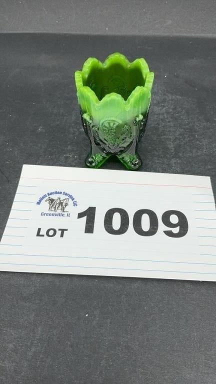 JOE BLAIR TWO TONE GREEN TOOTHPICK HOLDER (1 of 1)