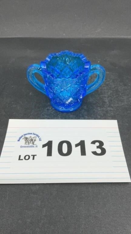 IMPERIAL GLASS BLUE TOOTHPICK HOLDER: IMPERIAL GLASS BLUE TOOTHPICK HOLDER