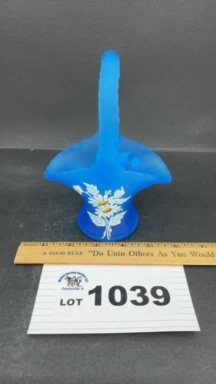 WESTMORELAND BLUE MIST W DAISY 6.5 inches SMALL: BASKET