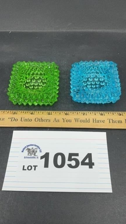 FENTON HOBNAIL GLASS SALT CELLARS: FENTON HOBNAIL GLASS SALT CELLARS