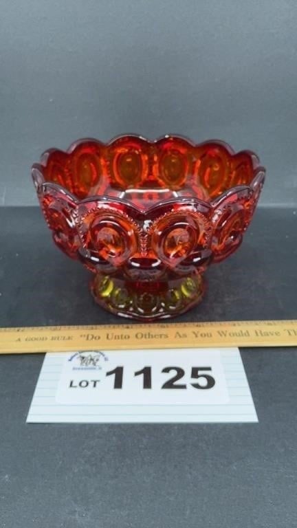 MOON & STARS AMBERINA CANDY DISH 4 inches tall (1 of 2)