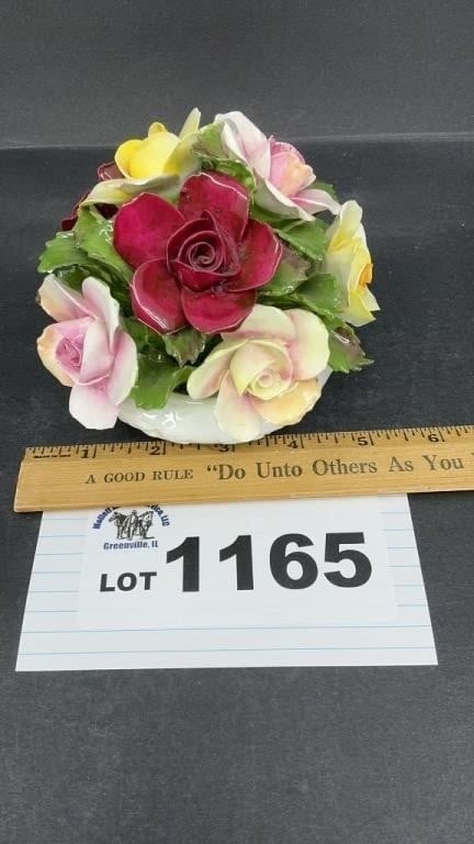AYNSLEY BONE CHONA FLORAL BOWL 4 inches tall: AYNSLEY BONE CHONA FLORAL BOWL 4 inches tall