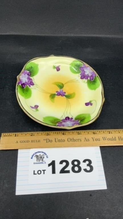 NIPPON HAND PAINTED PORCELAIN SMALL PLATE: NIPPON HAND PAINTED PORCELAIN SMALL PLATE