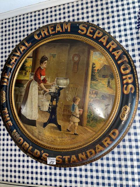 DeLaval cream separators-The World Standard Advertising Tin-26" Dia. (1 of 2)