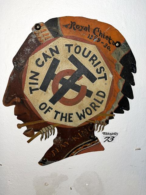 Tin can Tourist of the World Indian metal painted Sign (1 of 2)
