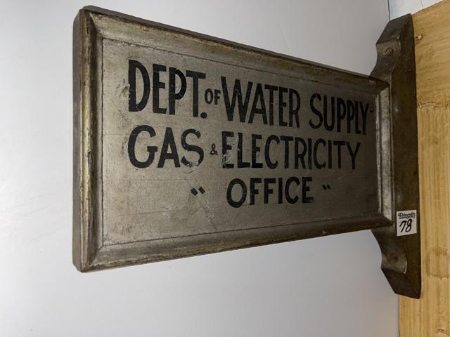 Dept. of Water Supply Gas & Electricity Office Sign (1 of 2)