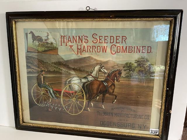 The Mann's Seeder & Harrow Combine Advertising Print, Ogdensburg, NY (1 of 2)