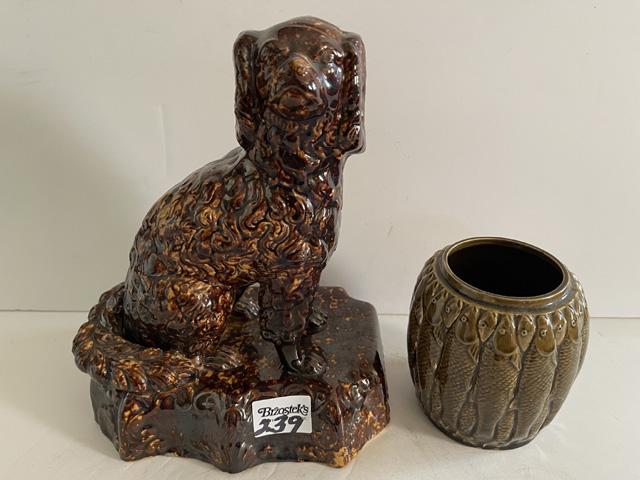 Bennington Pottery English Spaniel Dog figurene door stop (1 of 5)
