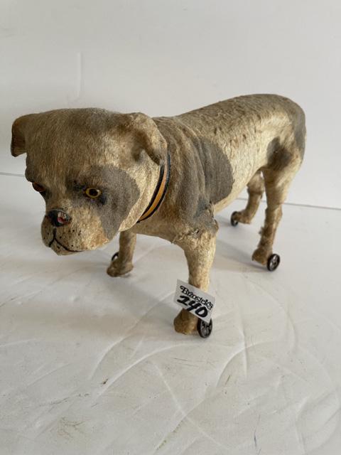 Antique Bulldog pull toy on wheels (1 of 4)