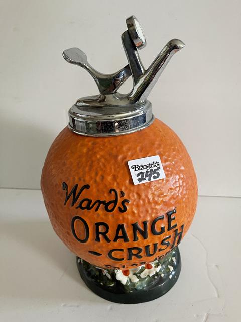 Ward Orange Crush Pottery syrup dispenser w/metal top (1 of 5)
