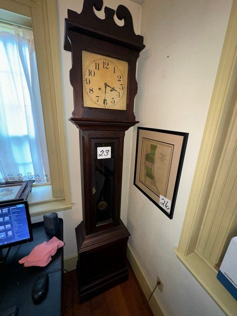 Ithaca Dark Finish Grandfather Clock Spring Wound with Chime (1 of 4)