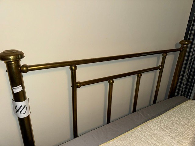 Antique Brass Dbl. bed 54"w x 52"h Headboard, 32"h Footboard (1 of 2)