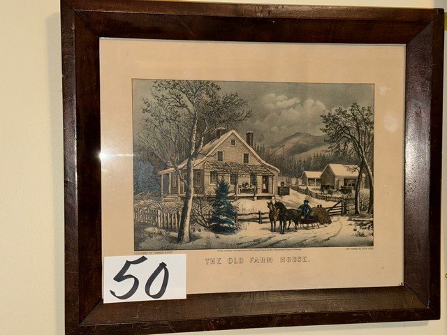 The Old Fram House Currier & Ives Small Folio overall (1 of 1)