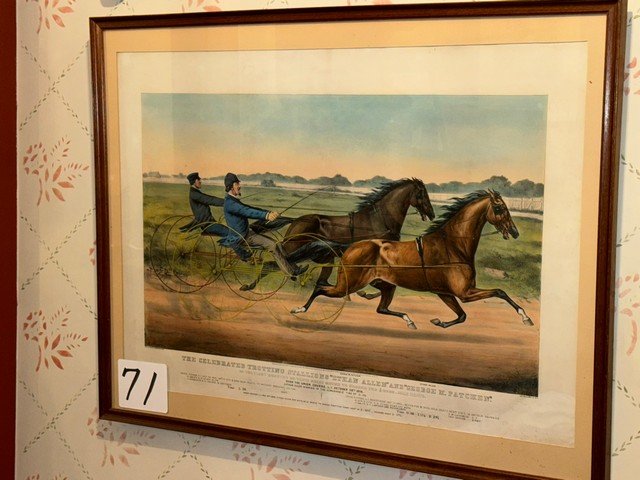 The Celebrated Trotting Stallions Ethan Allen & George M Patchen Currier & Ives, Lg. Folio (1 of 2)
