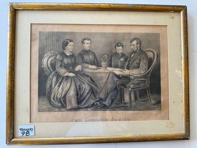 The Lincoln Family (Black & White) Currier & Ives, Sm. Folio, framed (1 of 1)
