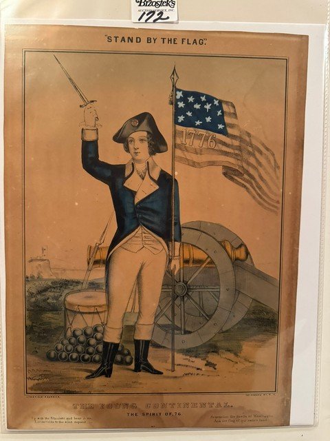 The Young Continental Stand by the Flag N Currier, Sm. Folio, unframed: The Young Continental Stand by the Flag N Currier, Sm. Folio, unframed, 10"w x 13.5"h