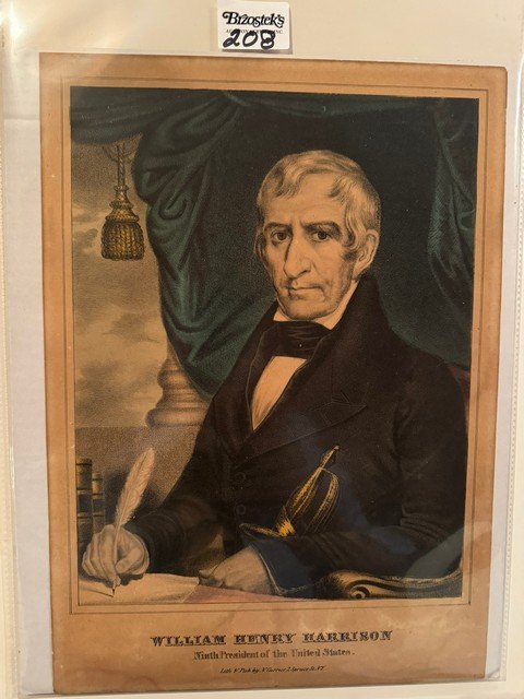 William Henry Harrison N Currier, Sm. Folio, unframed: William Henry Harrison N Currier, Sm. Folio, unframed, 10"w x 14"h