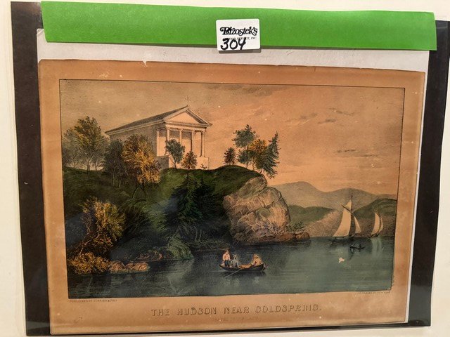 The Hudson Near Cold Spring Currier & Ives, Sm. Folio, unframed: The Hudson Near Cold Spring Currier & Ives, Sm. Folio, unframed, 14"w x 10"h