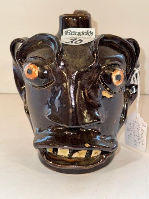 R.E. ALBRIGHT FACE JUG, 7.5"H (1 of 3)
