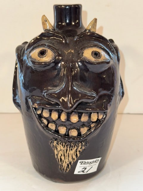 ROBERT JACKSON DEVIL FACE FACE JUG, 10"H (1 of 4)