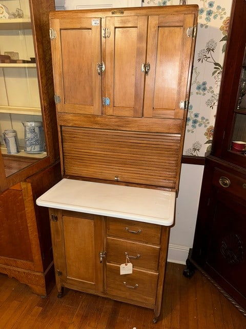 3 SECT. ANTIQUE MCDOUGAL KITCHEN CABINET, 30"W X 25"D X 71"H (1 of 6)