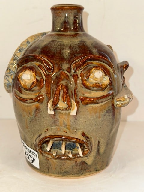 TEAGUE FACE JUG, 6" DIA. X 8"H (1 of 4)