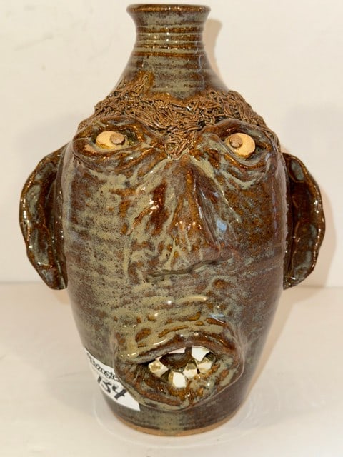 TONY KING FACE JUG, 6" DIA. X 3.75"H (1 of 3)